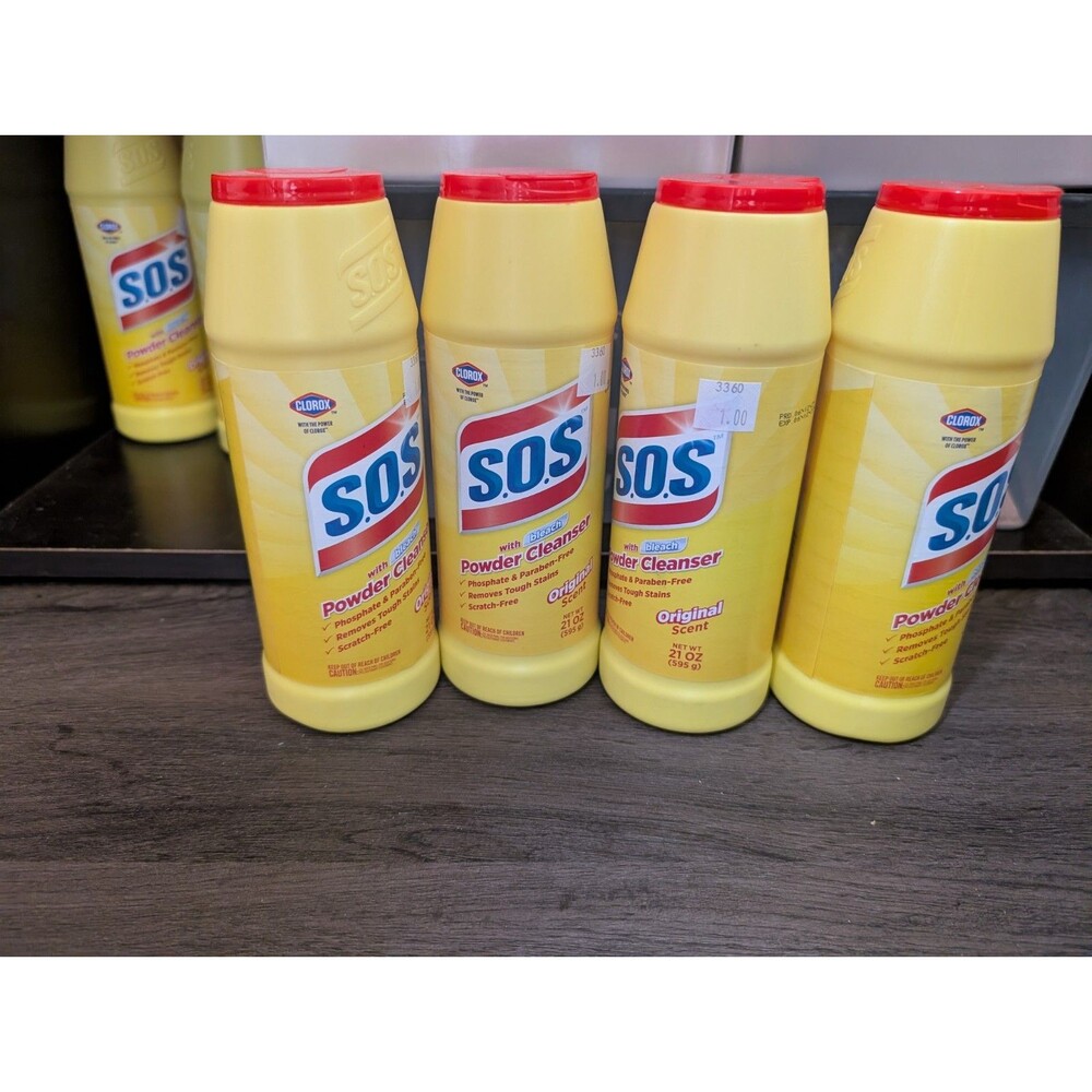 4 X Clorox SOS with Bleach Powder Cleanser Original Scent S.O.S Discontinued